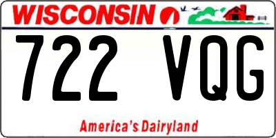 WI license plate 722VQG