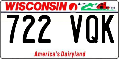 WI license plate 722VQK