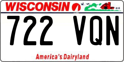 WI license plate 722VQN