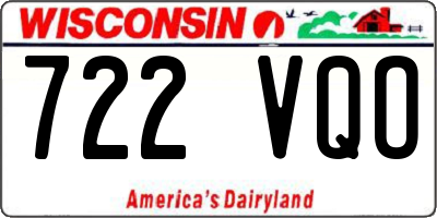 WI license plate 722VQO