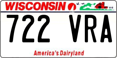 WI license plate 722VRA