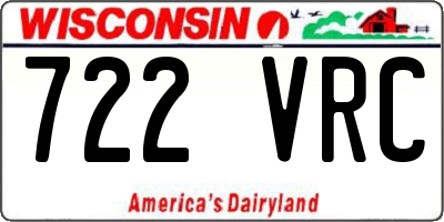 WI license plate 722VRC