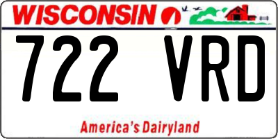WI license plate 722VRD