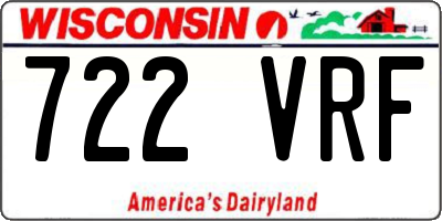 WI license plate 722VRF