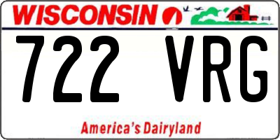 WI license plate 722VRG