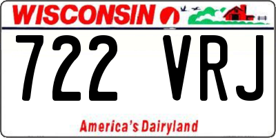 WI license plate 722VRJ