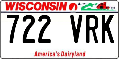 WI license plate 722VRK