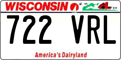 WI license plate 722VRL
