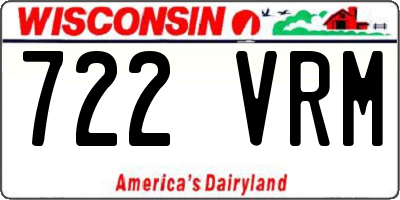 WI license plate 722VRM