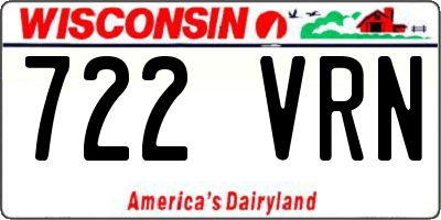 WI license plate 722VRN