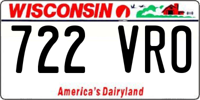 WI license plate 722VRO