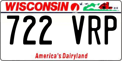 WI license plate 722VRP