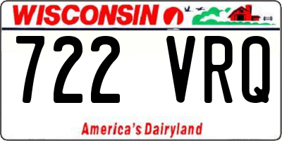 WI license plate 722VRQ