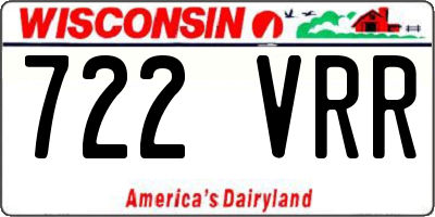 WI license plate 722VRR