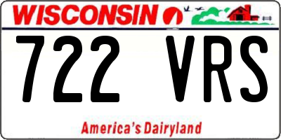 WI license plate 722VRS