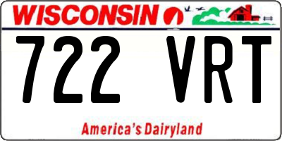WI license plate 722VRT