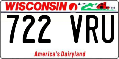 WI license plate 722VRU