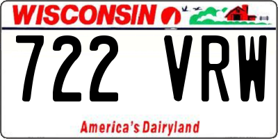 WI license plate 722VRW