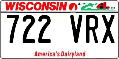 WI license plate 722VRX