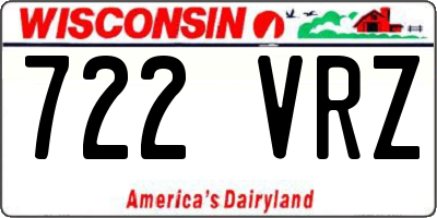 WI license plate 722VRZ