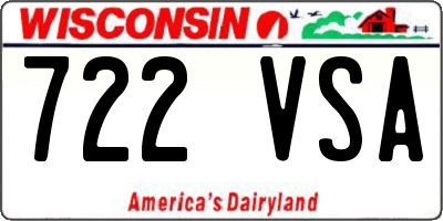 WI license plate 722VSA