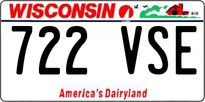 WI license plate 722VSE