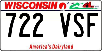 WI license plate 722VSF