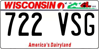 WI license plate 722VSG