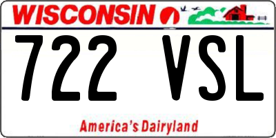 WI license plate 722VSL