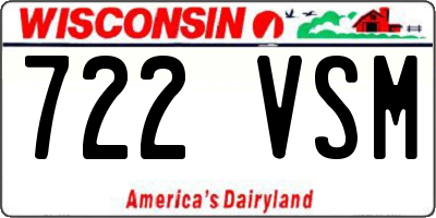 WI license plate 722VSM