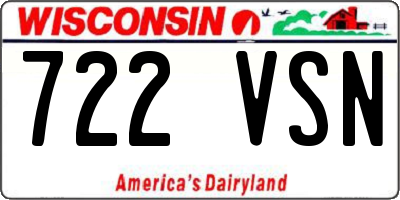 WI license plate 722VSN
