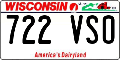 WI license plate 722VSO