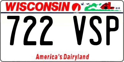 WI license plate 722VSP