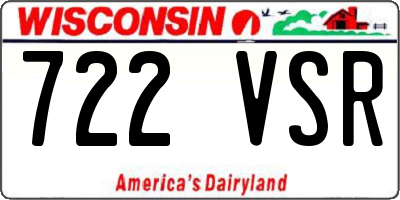 WI license plate 722VSR