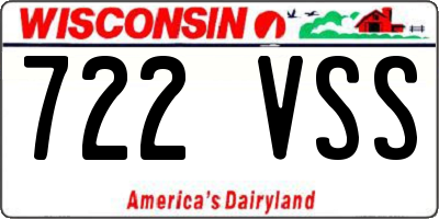 WI license plate 722VSS