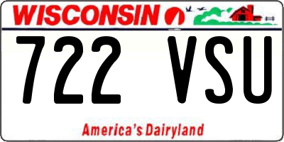 WI license plate 722VSU