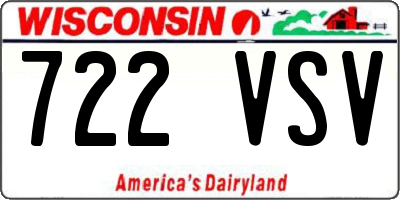 WI license plate 722VSV