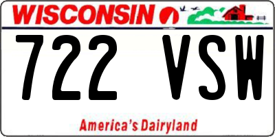 WI license plate 722VSW