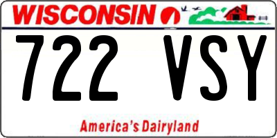 WI license plate 722VSY