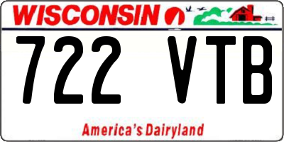 WI license plate 722VTB