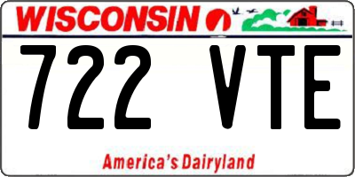 WI license plate 722VTE