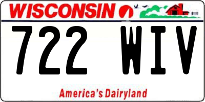 WI license plate 722WIV
