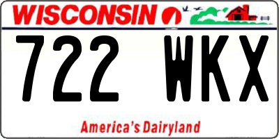 WI license plate 722WKX
