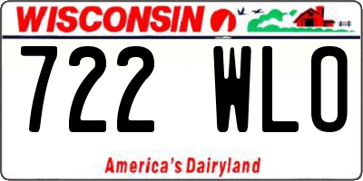 WI license plate 722WLO