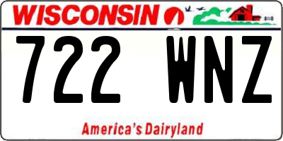 WI license plate 722WNZ