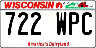 WI license plate 722WPC