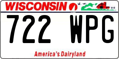 WI license plate 722WPG