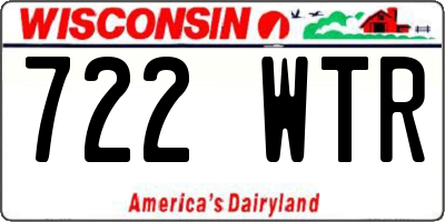 WI license plate 722WTR