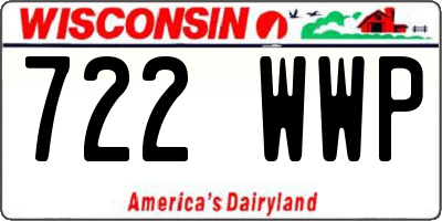 WI license plate 722WWP