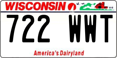 WI license plate 722WWT